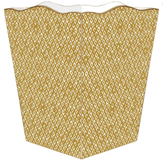 Berkely Gold Wastepaper Basket: Scalloped Top