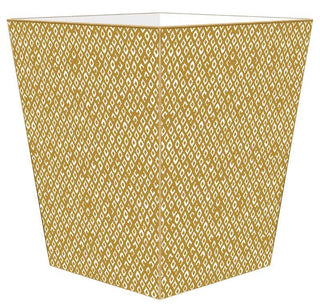 Berkely Gold Wastepaper Basket: Scalloped Top