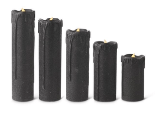 Black Glitter LED Candles w/Timers