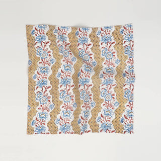 BLOCK PRINTED NAPKIN - YELLOW BLOOMING TRELLIS