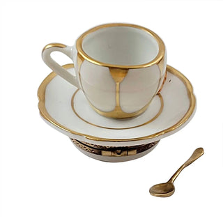 Coffee Cup With Croissant & Spoon