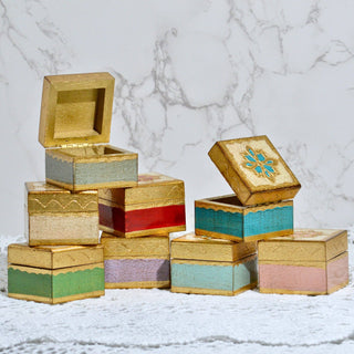 Florentine Carved 2" Mini Wood Box with Lid, Ring Box