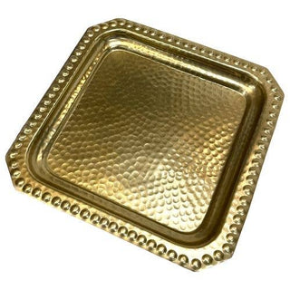 GOLD SQUARE BEADED EDGE TRAY