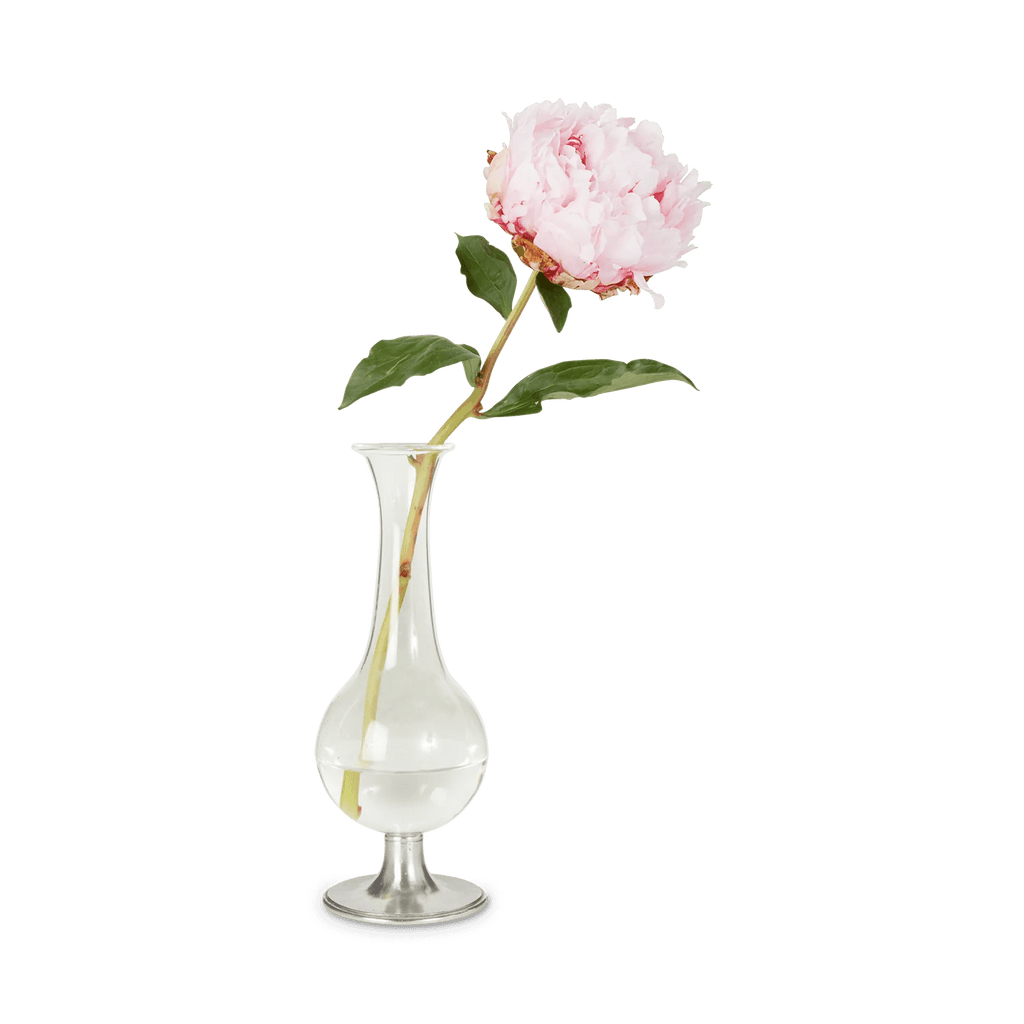 Pewter Footed Glass Vase FOUND Arcadia