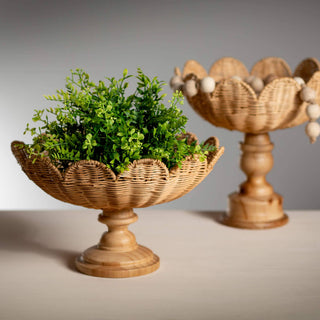 RATTAN PEDESTAL TRAYS