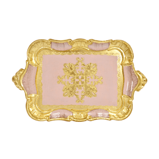 Small Florentine Carved Wood Tray with handles