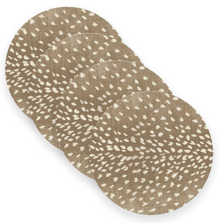 Tan Antelope Linen Placemats: Rectangular- Set of 4