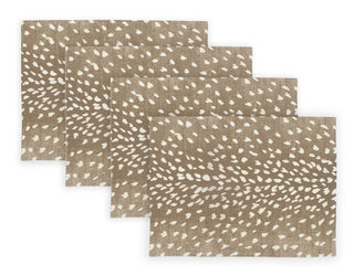 Tan Antelope Linen Placemats: Rectangular- Set of 4