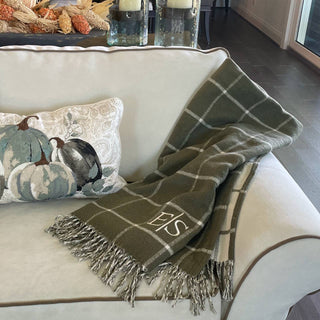 Windowpane Throw: Sand / 50"x67"