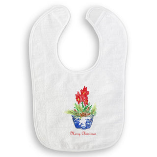 Blue & White Bowl with Christmas Flower: Natural Guest Towel / Remove Words / -