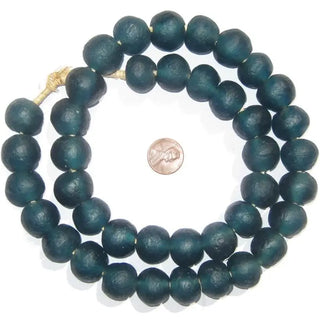 Teal Recycled Glass Beads 18mm