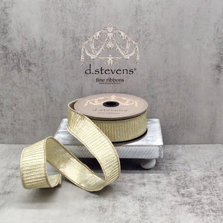 1.5"x10yds pleated lame ribbon, champagne