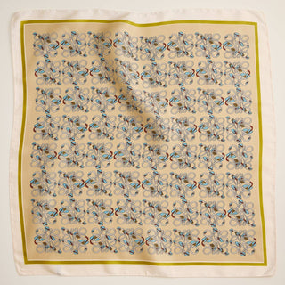 Geometric Silk-Feel Scarf | Modern Pattern Square Accessory: Orange / One / 5DR98078