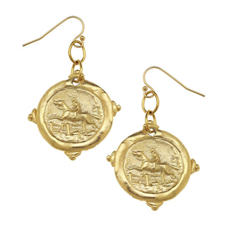 Gold Equestrian Earrings