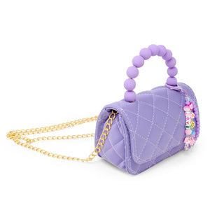 Pearl Handle Message Charm Handbag for Kids: Hot PInk