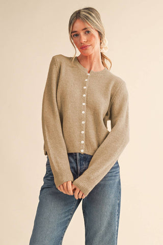 M MARLED KNIT SWEATER CARDIGAN MSW11248: MOCHA / M