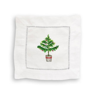 Christmas Tree In Pot: Natural Guest Towel / -