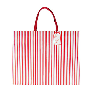 Caspari Gift Bag Red & White Stripe