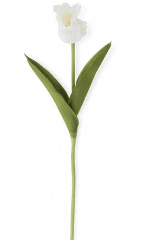 10.5" White Real Touch Parrot Tulip