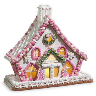 11.5" Pink Gingerbread House
