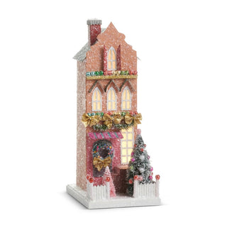 12" Multicolored Lighted Paper House