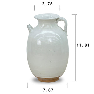 12" Off White Ceramic Pitcher Unglazed Base