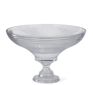 13.75" Line Pressed Bowl on Pedestal