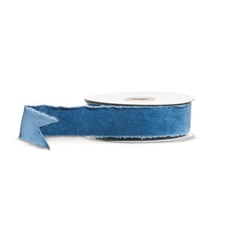 Roll of blue ribbon on a white background