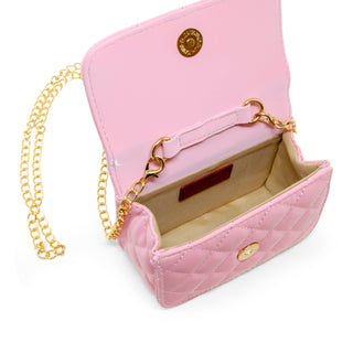 Pearl Handle Message Charm Handbag for Kids: Hot PInk