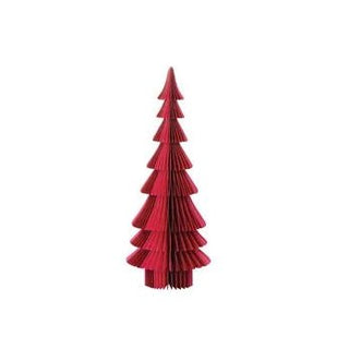 Red paper Christmas tree on a white background