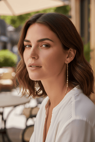 18k Gold Filled Detailed Chain Drop Earrings