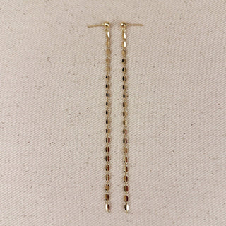 18k Gold Filled Detailed Chain Drop Earrings
