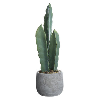 19" Column Cactus in Cement Pot