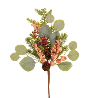 19" Pink Berry and Eucalyptus Spray