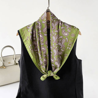 Paisley Satin Square Scarf – Yellow