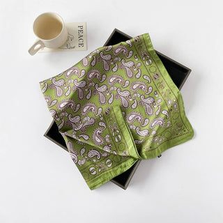 Paisley Satin Square Scarf – Yellow