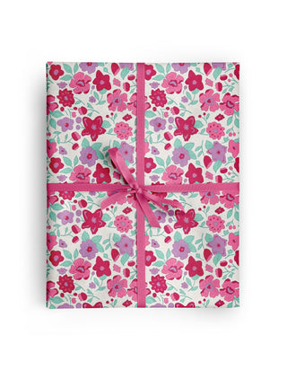 Lily Floral Red and Pink Wrapping Paper Roll