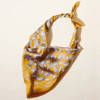Elegant Paisley Soft Scarf | Timeless Silk-Feel Polyester Bandana: Camel / One / 5DR98090