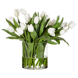 22" French Tulip Cut in Glass