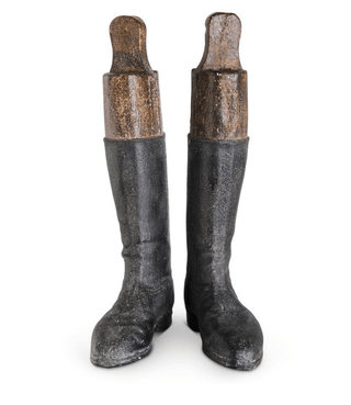 22.5" Distressed Resin Pair of Riding Boots