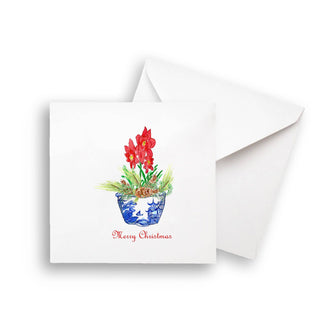 Blue & White Bowl with Christmas Flower: Natural Guest Towel / Remove Words / -