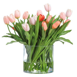 24"h Mix French Tulips Cut in Glass Vase