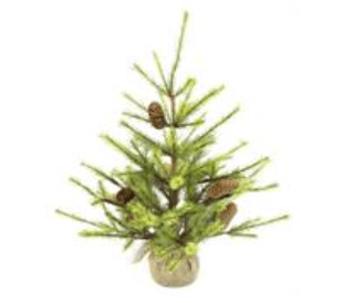 24"H PINE/PINECONE TREE W/BURLAP BASE