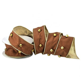 Brown fabric with gold buttons on a white background