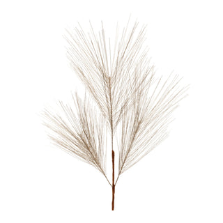 Artificial plant branch with long thin leaves on a white background