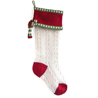 Cable-Knit Bow Stocking