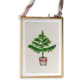 Christmas Tree In Pot: Natural Guest Towel / -