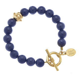 Genuine Lapis Gold Toggle Bracelet