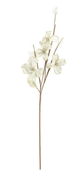 31"L VELVET DOGWOOD SPRAY