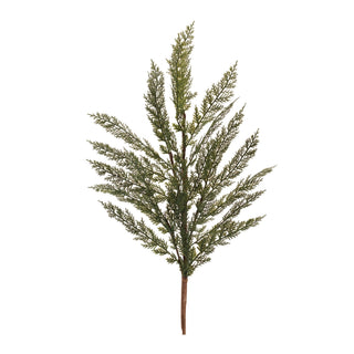 Artificial pine branch on a white background